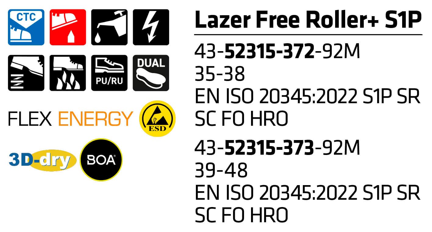 Čevlji Sievi Lazer Free Roller+ S1P - slika 3