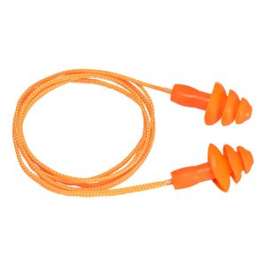 Ušesni čepki TPR z vrvico za večkratno uporabo Portwest EP04 (50 parov, oranžni)